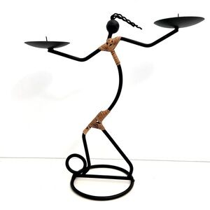 Laurids Lonborg Mid century 1960’s sculptural Double Candle Holder, Dancing Lady